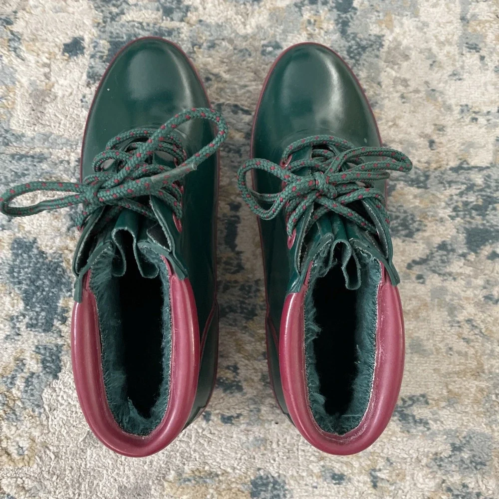 SPORTO Duck Waterproof Vintage‎ Boots, Rubber, Green, Size 7